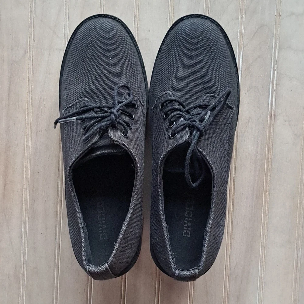 DIVIDED H&M Black Chunky Y2K Platform Lace-Up Edgy Trendy Bold Heel Shoes - Picture 3 of 13